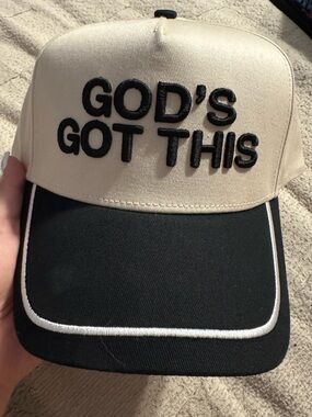 Beige & Black 'GOD'S GOT THIS' Trucker Hat